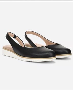 Soul Naturalizer Idea D’orsay Black Vegan Leather Comfort Slingback Flat 9.5